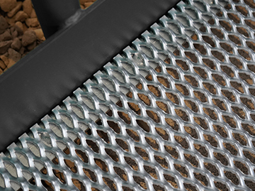 A close up image of the metal mesh surface that goes on the Easiaccess modular ramp.